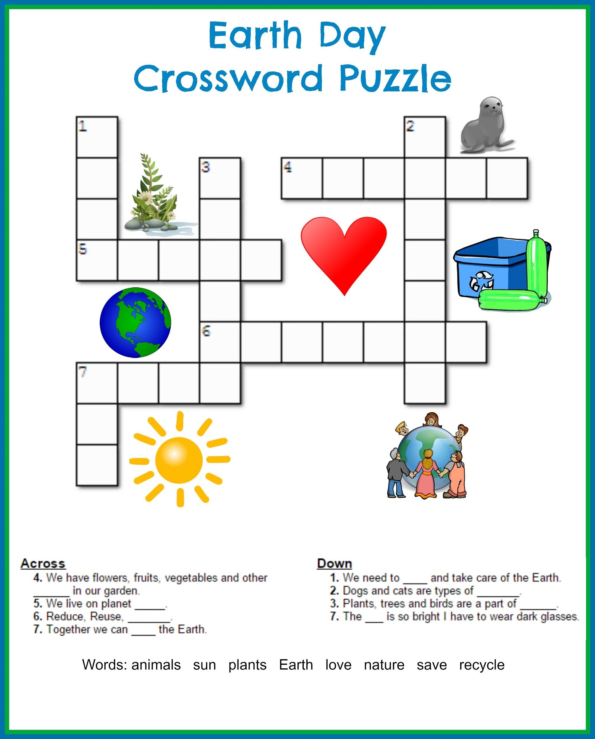 Elementary Crossword Puzzle