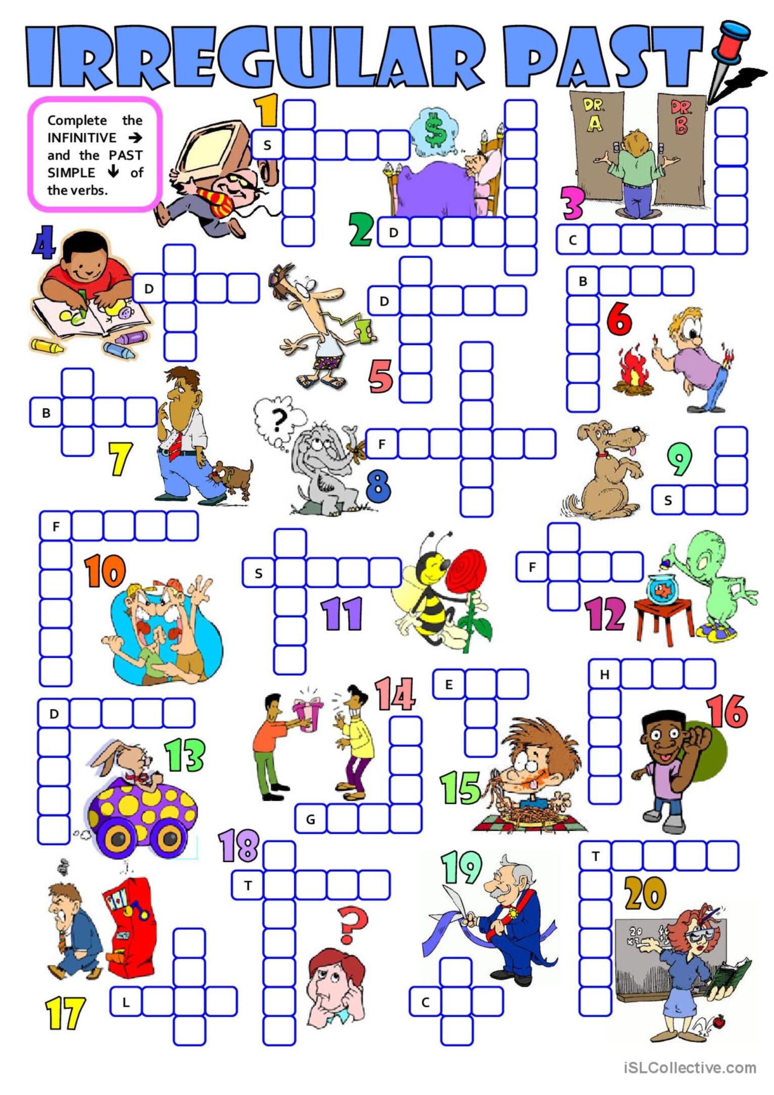 English Worksheet Simple Past Crossword Puzzle Crossw Vrogue co