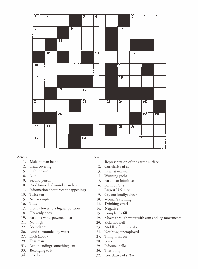 Entertainment Crossword Puzzles Printable Sally Crossword Puzzles