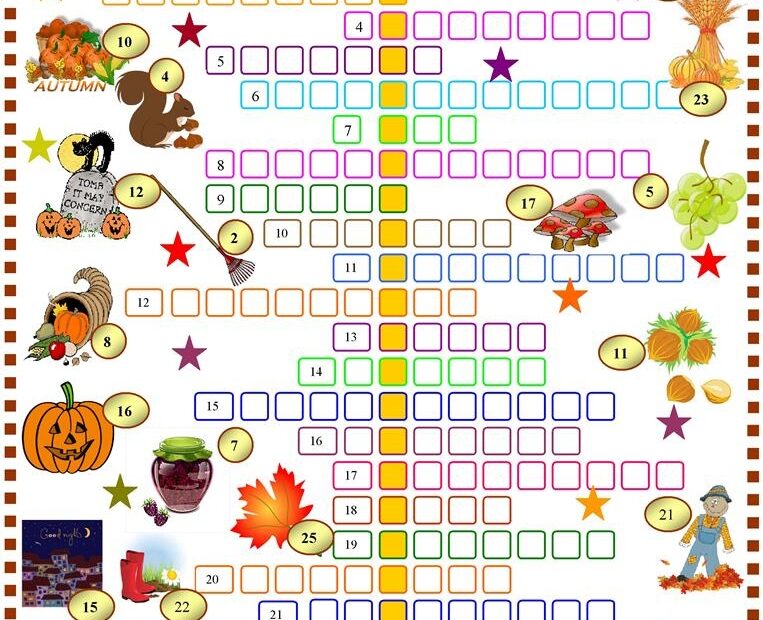 Fall Crossword Puzzle Printable Halloween Word Puzzles Puzzles