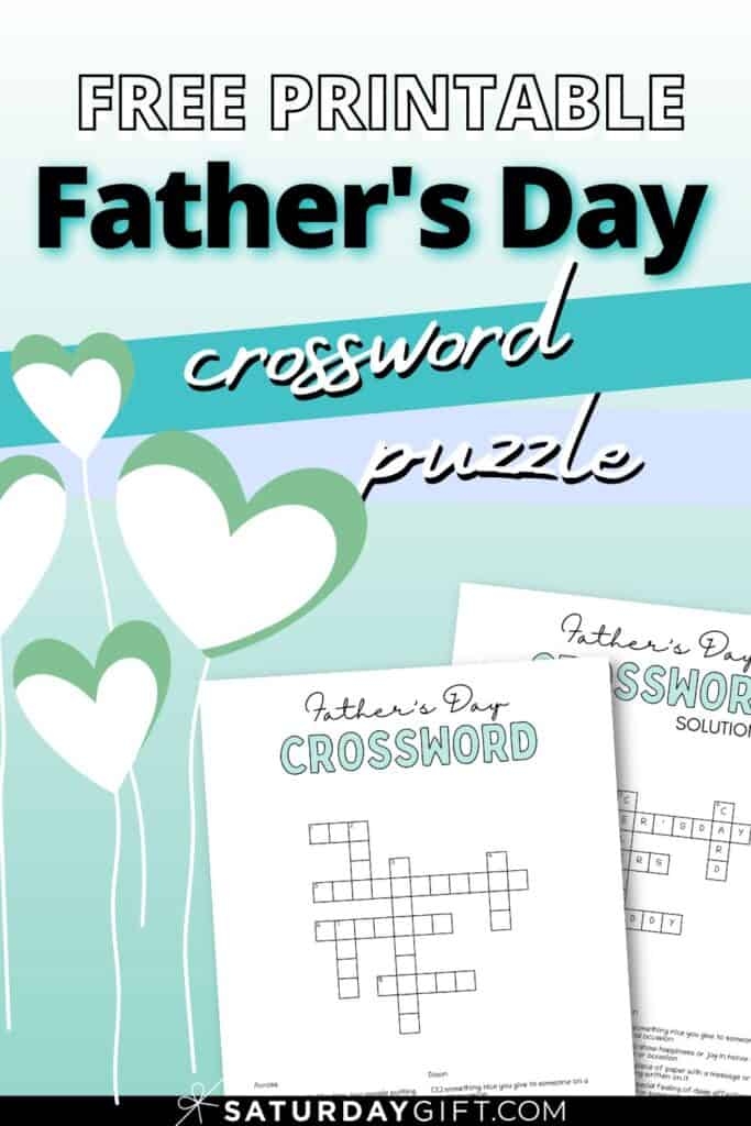 Father 39 s Day Crossword Puzzle Cute Free Printable SaturdayGift