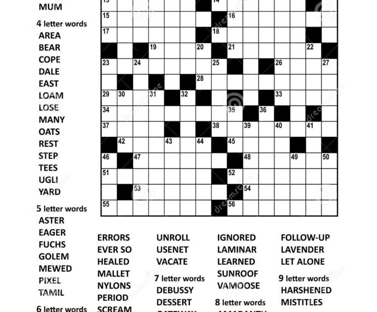 Fill In Crosswords Printable Template rideacars