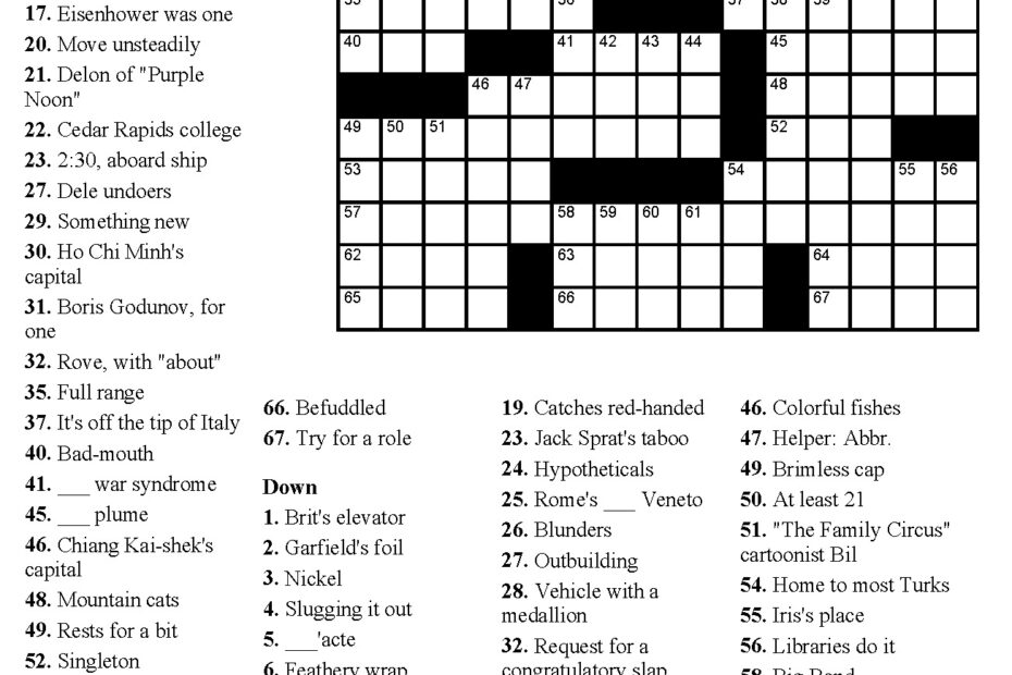 Fill In Printable Puzzles