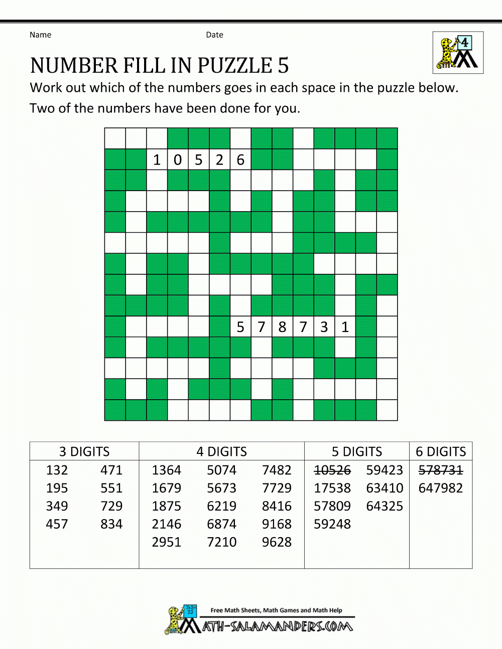 Fill In Printable Puzzles