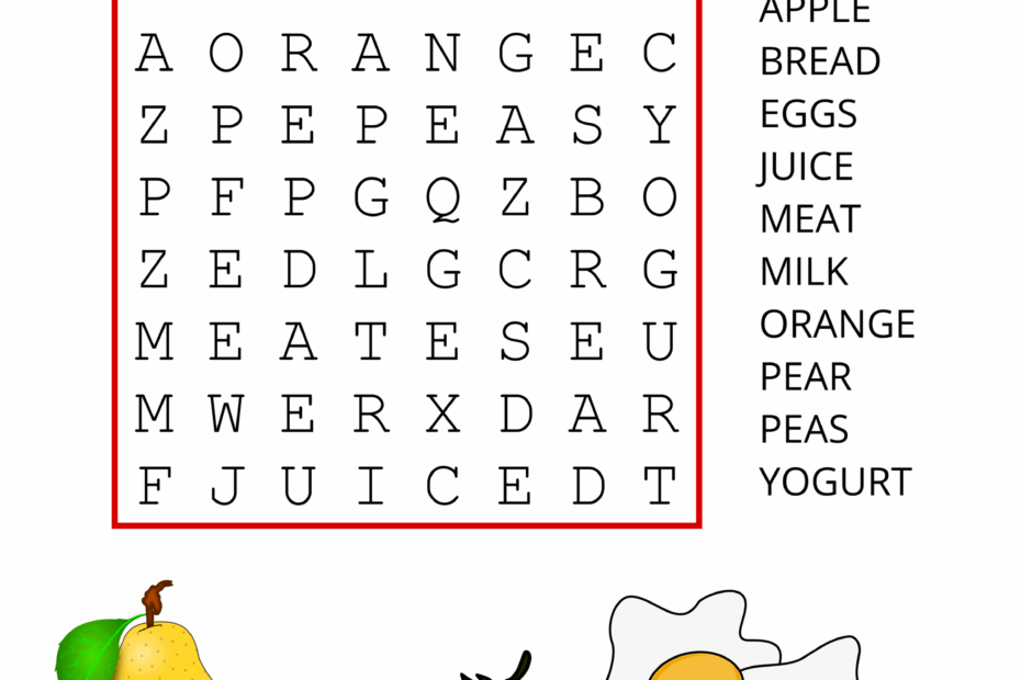 Food Word Search Puzzles Printable Free Printable Templates