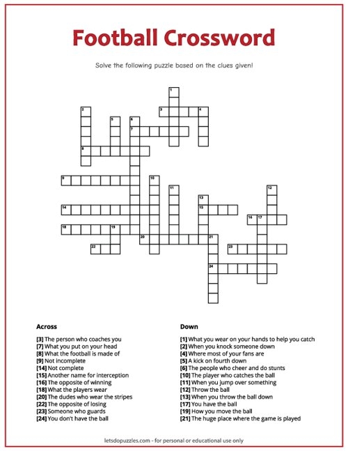 Football Crossword