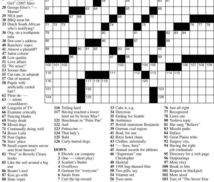 Frank Longo Premier Crossword Printable James Crossword Puzzles