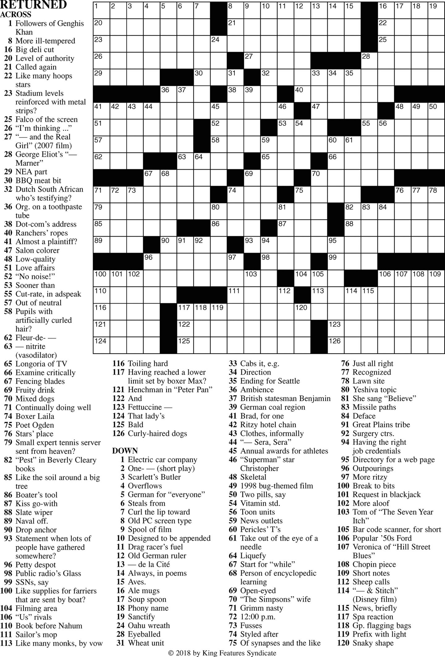 Frank Longo Premier Crossword Printable James Crossword Puzzles