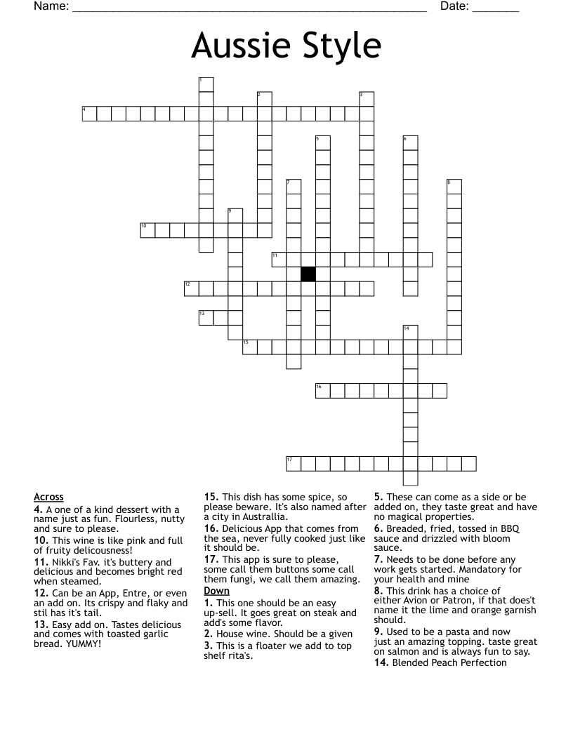 Free Aussie Crossword Puzzles For Seniors Prntbl 