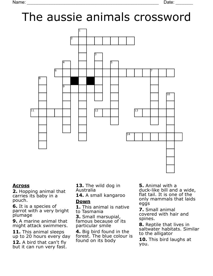 Free Aussie Crossword Puzzles For Seniors Prntbl 