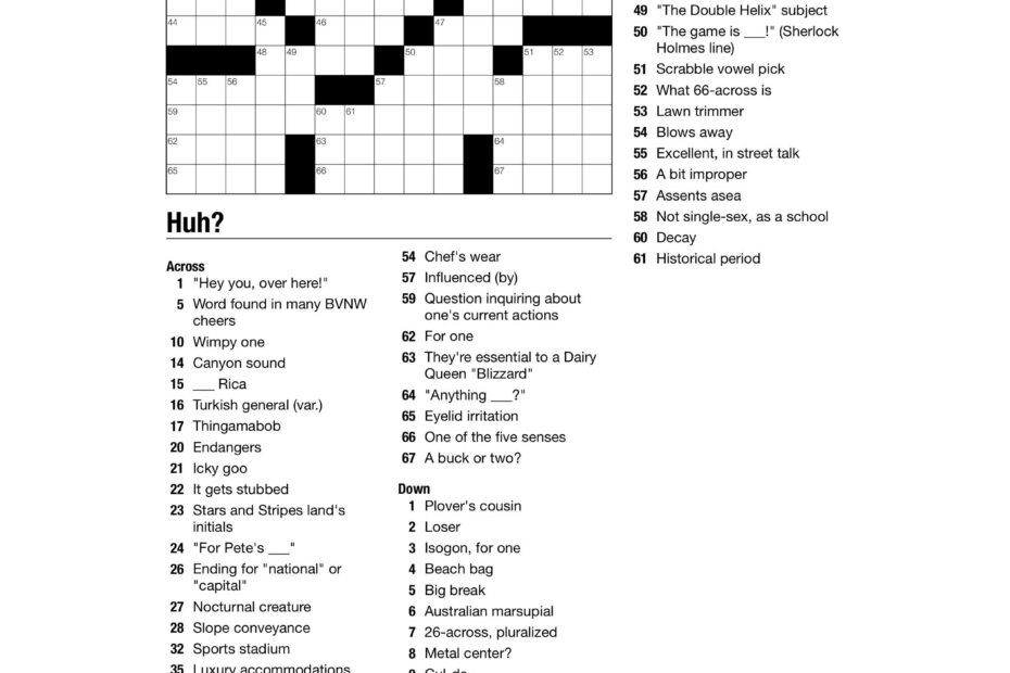 Free Crossword Puzzles Daily Themed Crossword Weekkoti