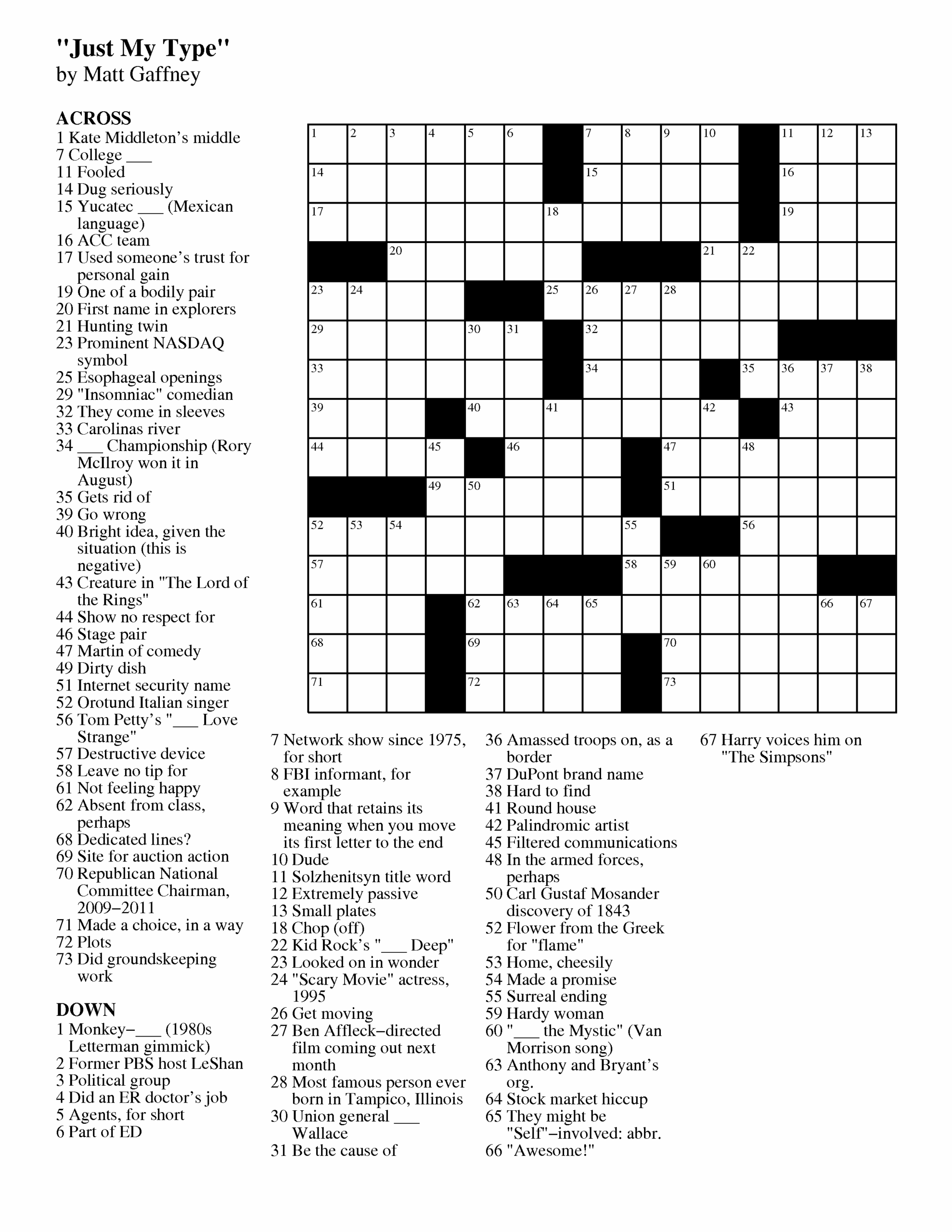 Free Daily Online Printable Crossword Puzzles Rossy Printable