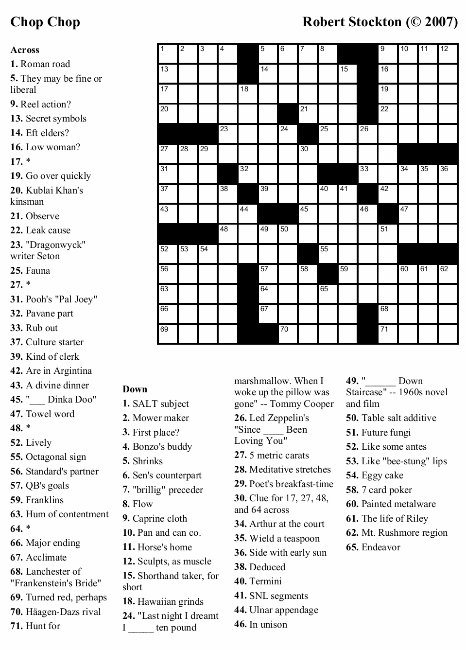 Free Daily Printable Crossword Puzzles For Adults Rolfpeace