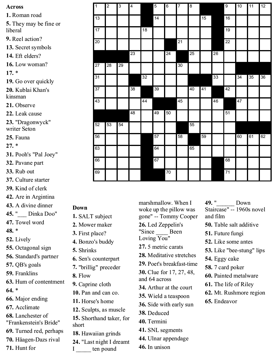 Free Online Crossword Puzzles For Beginners