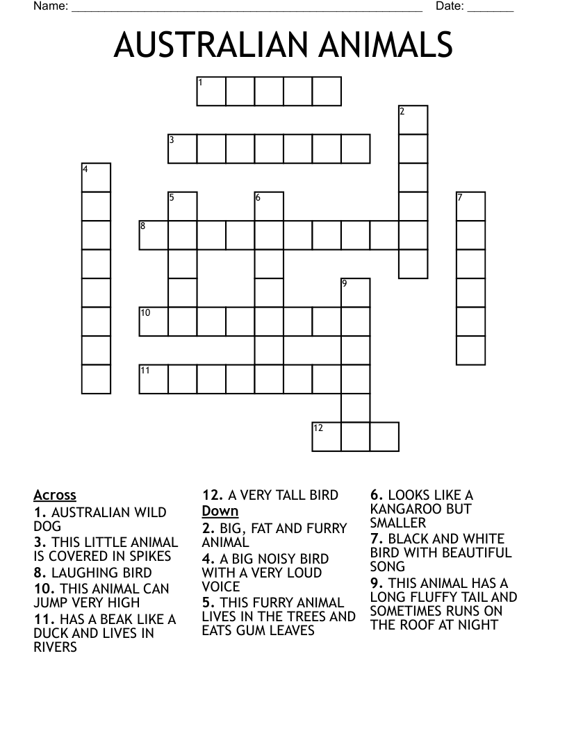 Free Printable Australian Crossword Puzzles Free Printables Hub