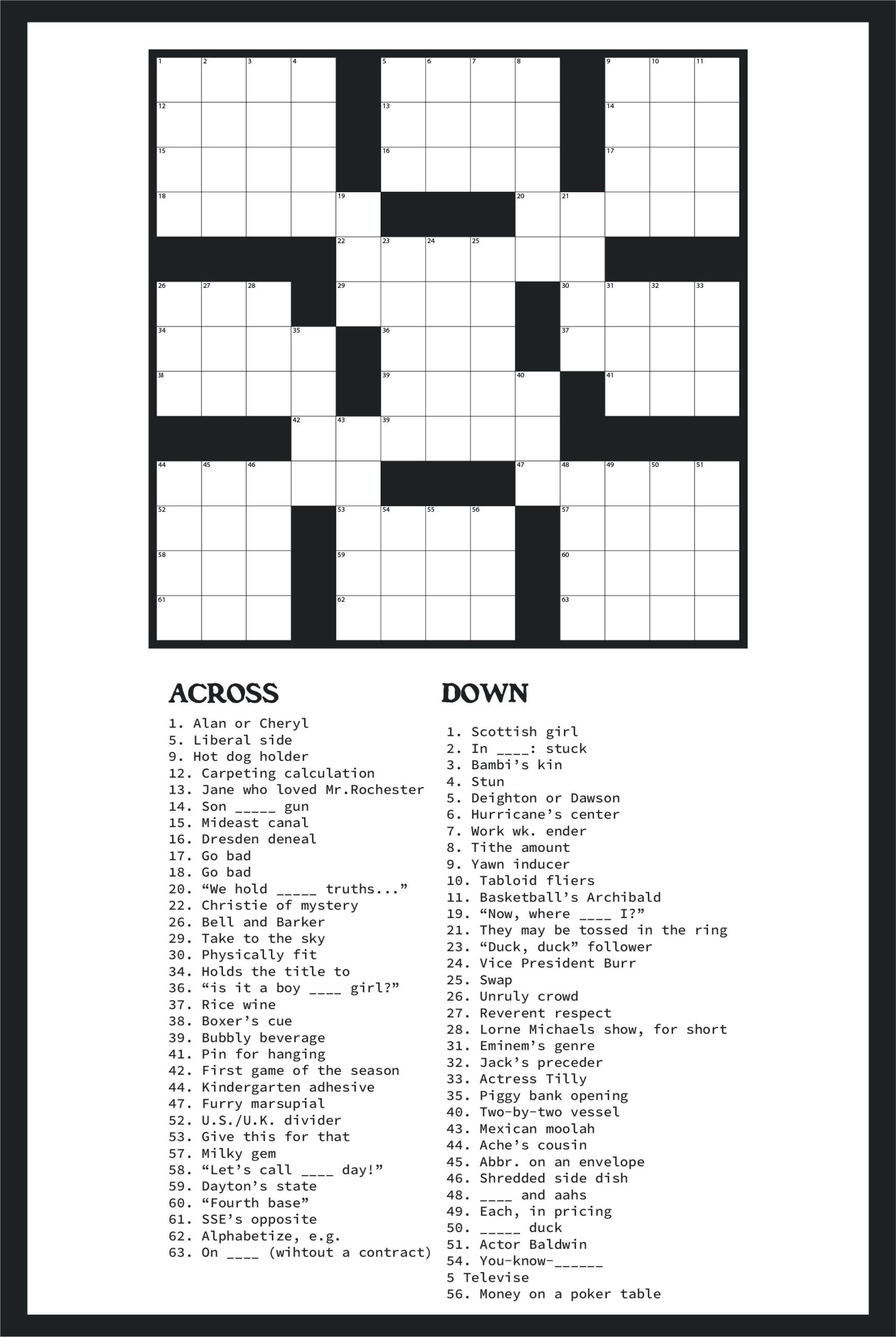 Free Printable Crossword Puzzles Easy Medium Printable JD