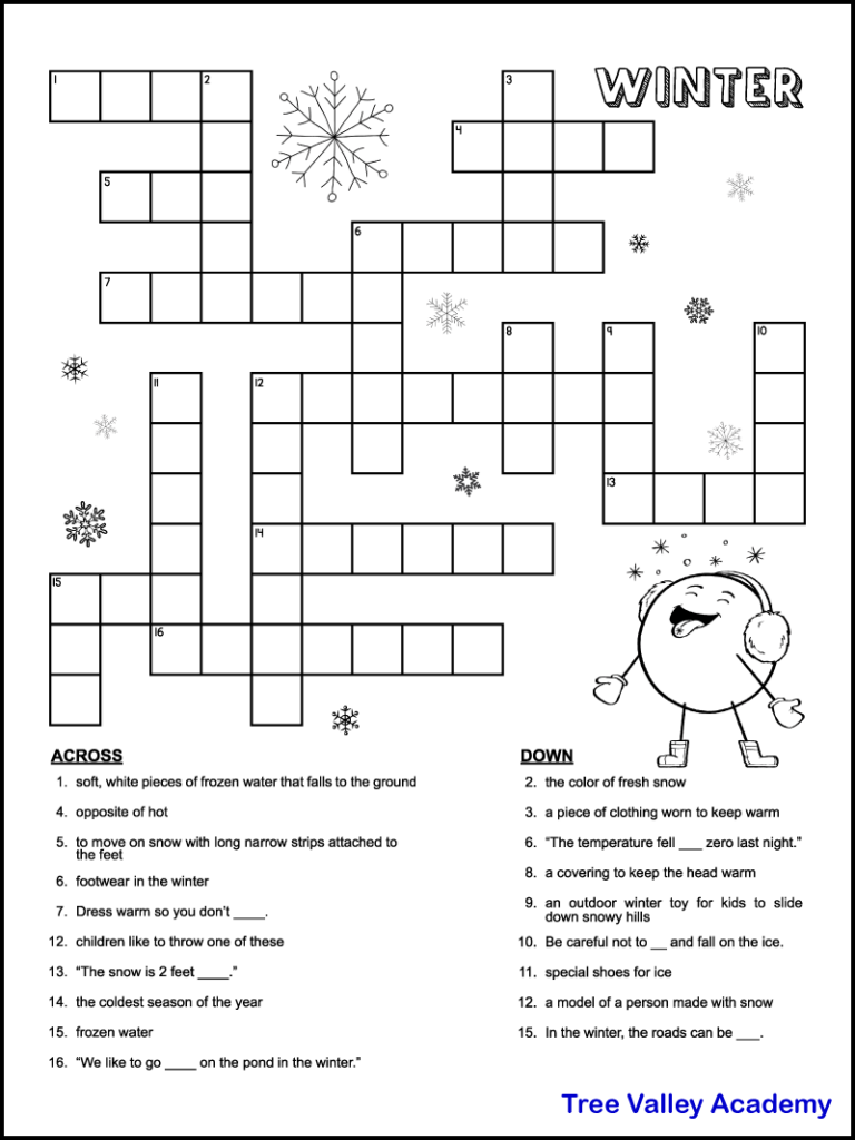 Free Printable Crossword Puzzles For 6th Graders Download Free 