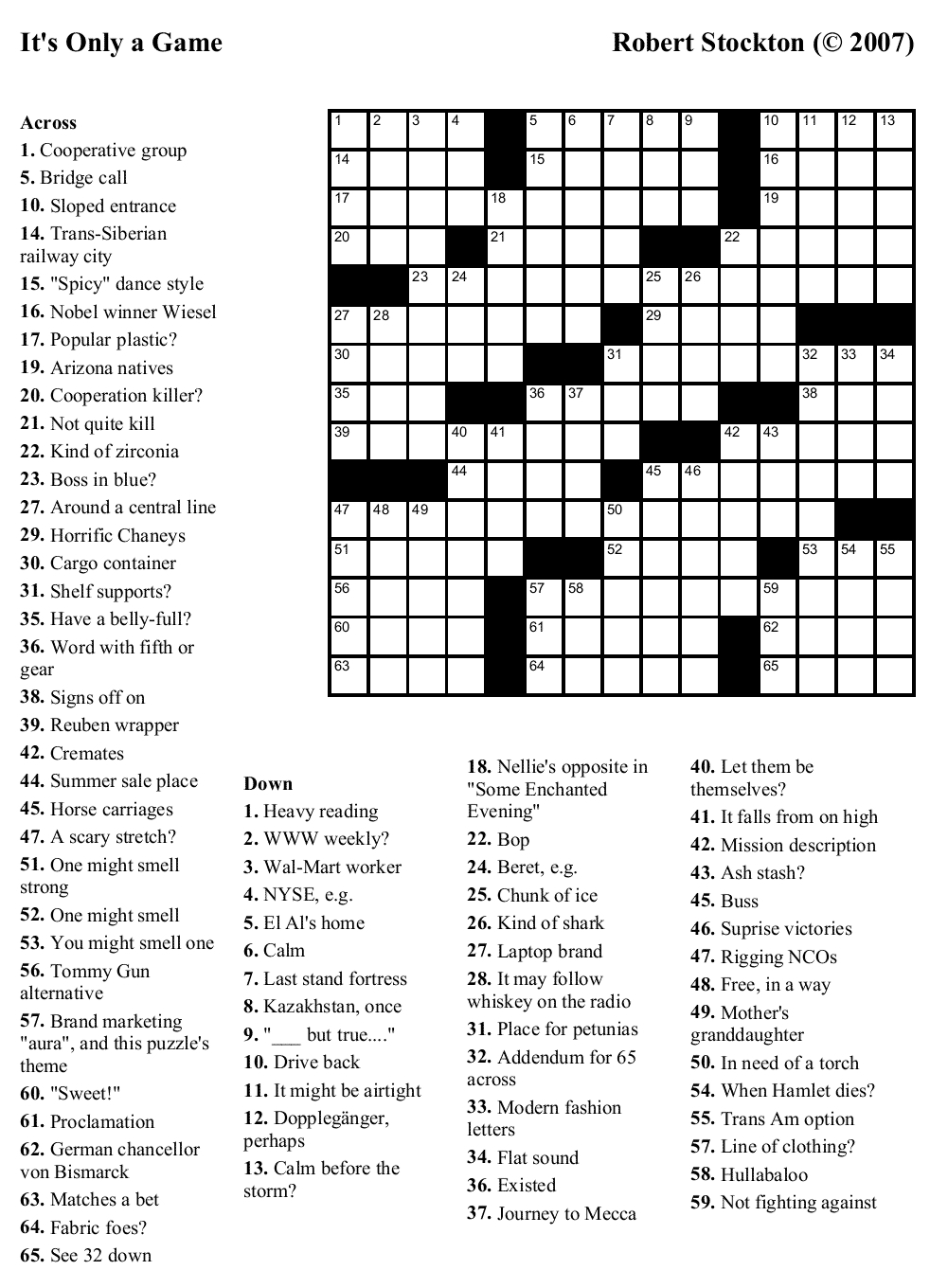 Free Printable Crossword Puzzles For Dementia Patients Printable 