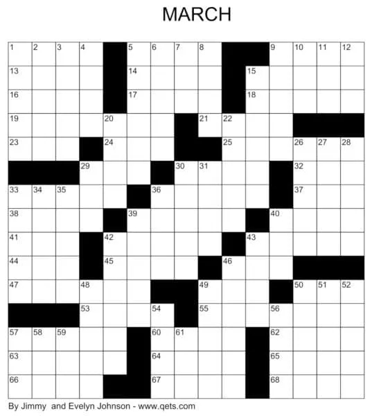 Free Printable Crossword Puzzles For Seniors DailyCaring Worksheets 