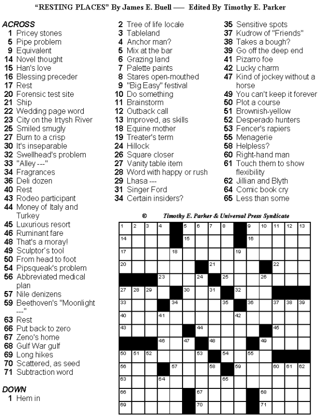Free Printable Crossword Puzzles Medium Difficulty