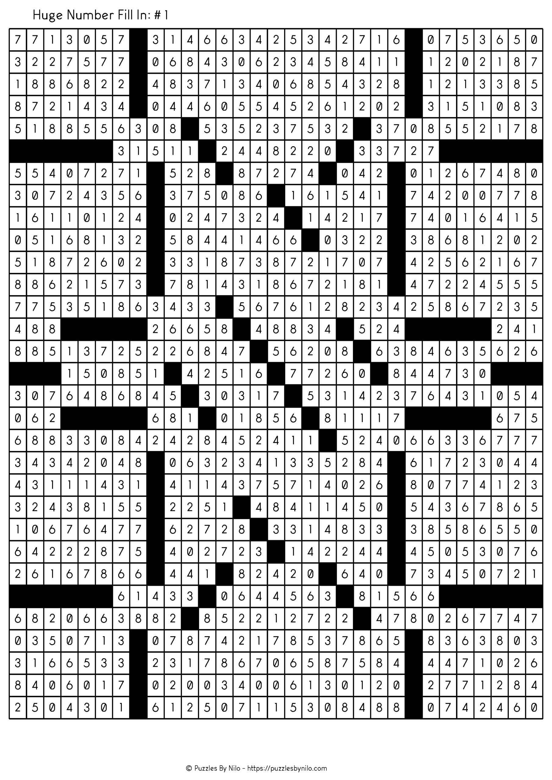Free Printable Fill In Puzzles