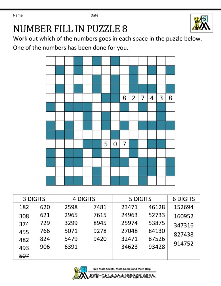 Free Printable Printable Number Fill In Puzzles Printable New Year 