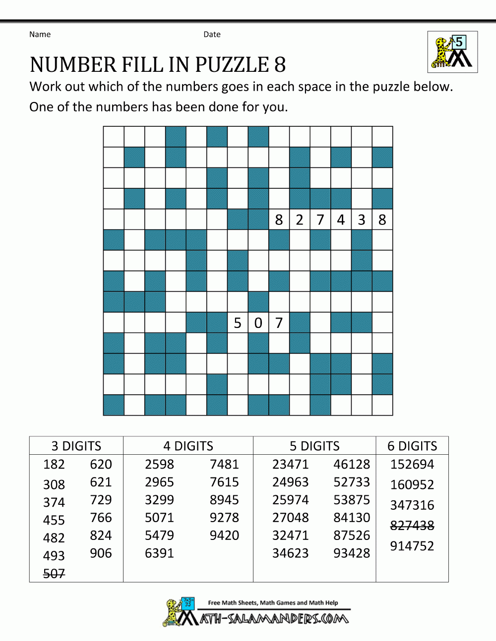 Free Printable Printable Number Fill In Puzzles Printable New Year 