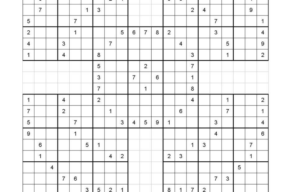 Free Printable Samurai Sudoku Puzzles Spellen Sudoku Puzzles Free
