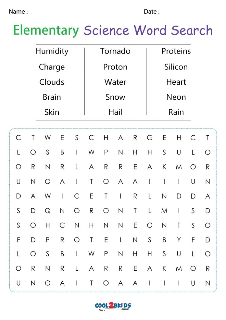Free Printable Science Word Puzzles