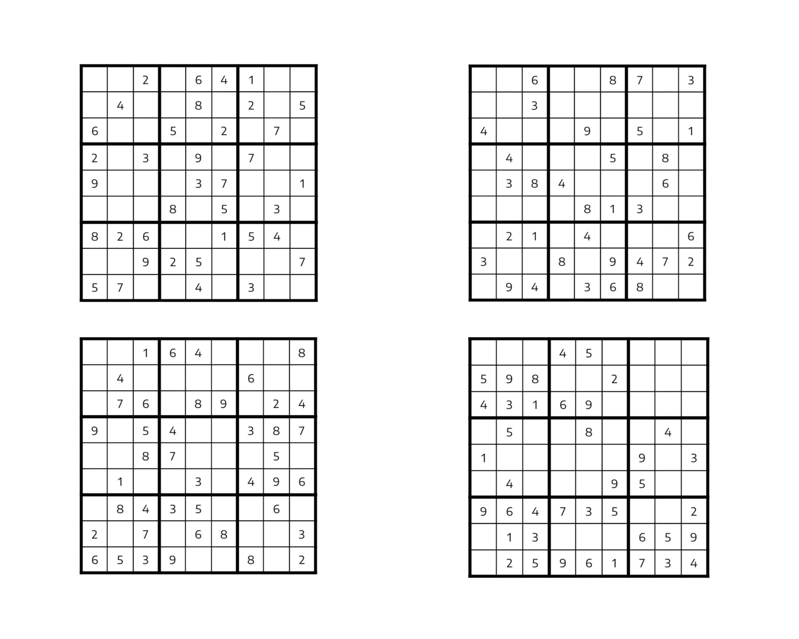 Free Printable Sudoku Puzzles 4 Per Page Printable JD