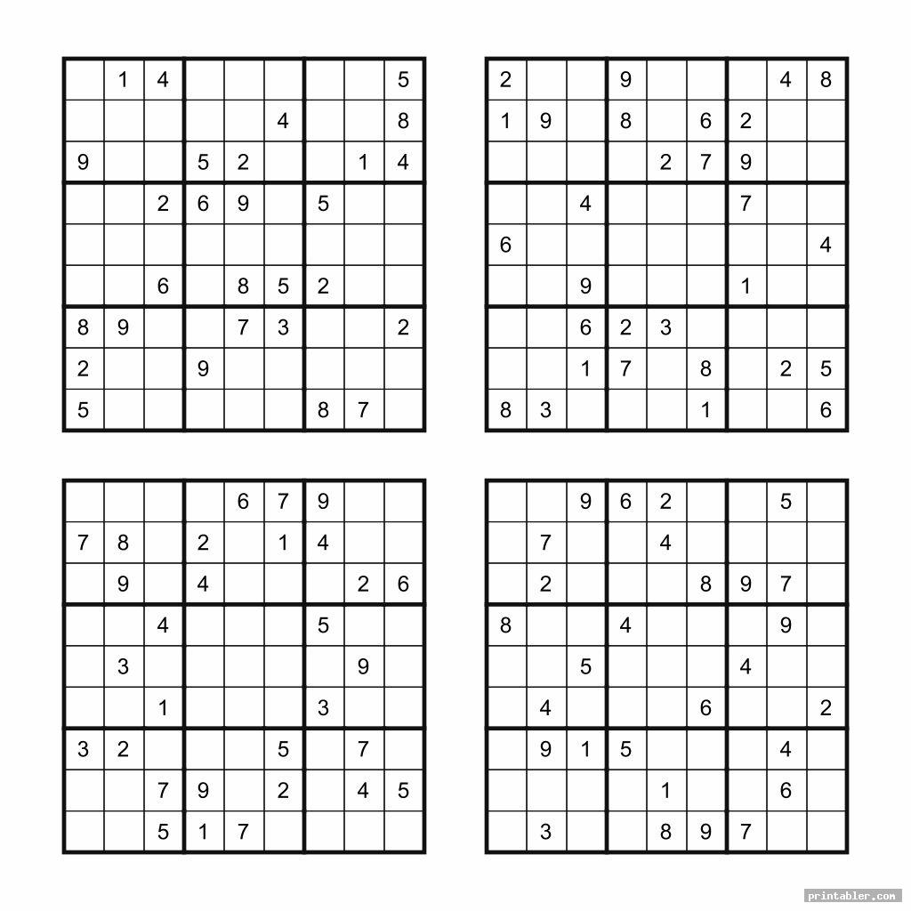 Free Printable Sudoku Puzzles 4 Per Page Sudoku Puzzles Printable
