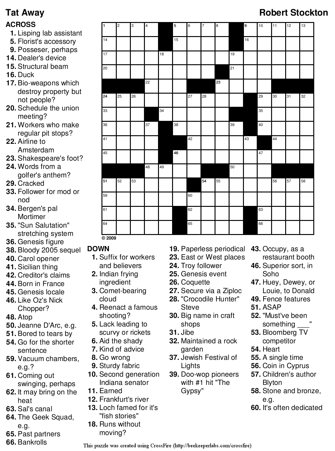 Free Printable Sunday Crossword Puzzles Free Printable