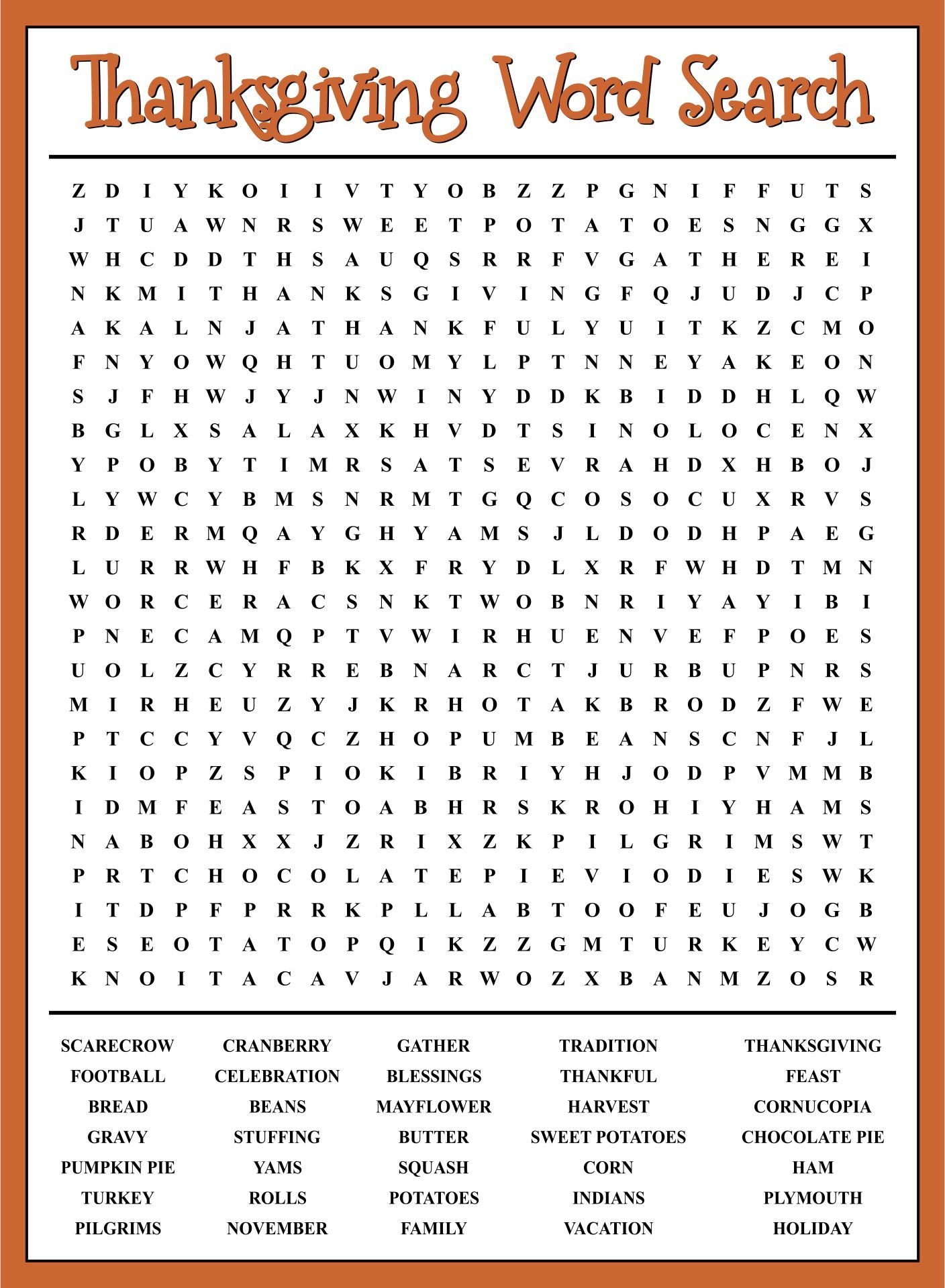 Free Printable Thanksgiving Word Search Puzzles Educational Printable 