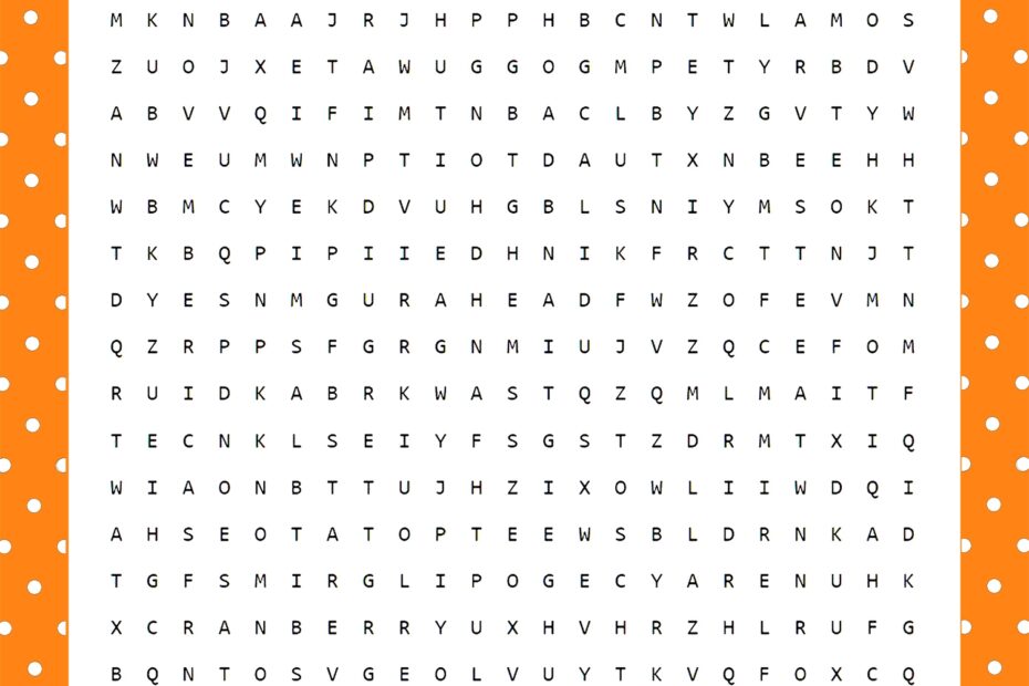 Free Printable Thanksgiving Word Search Puzzles For Adults Word