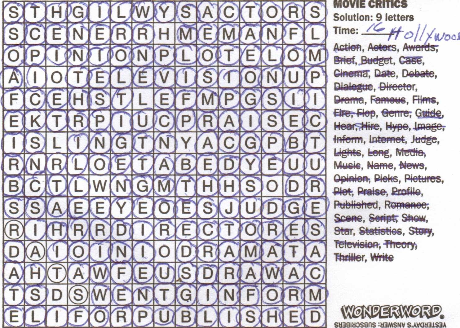 Free Printable Wonderword Puzzles James Crossword Puzzles