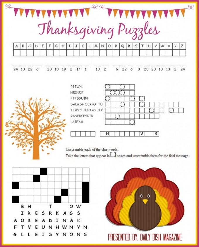 Free Thanksgiving Puzzle Printables 24 7 Moms
