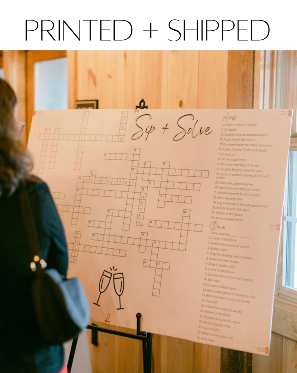 Giant Custom Crossword Puzzle Crossword Puzzle Wedding Etsy Wedding 