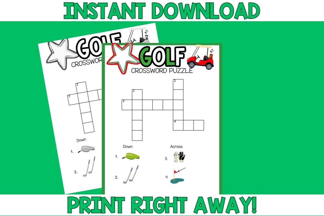 Golf Crossword Puzzle Printable Golf Party Games Golf Tournament 