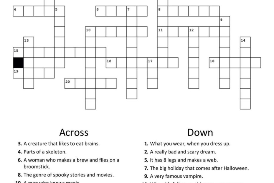 Halloween Crossword Crossword English ESL Worksheets Pdf Doc