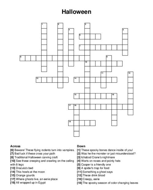 Halloween Crossword Puzzle