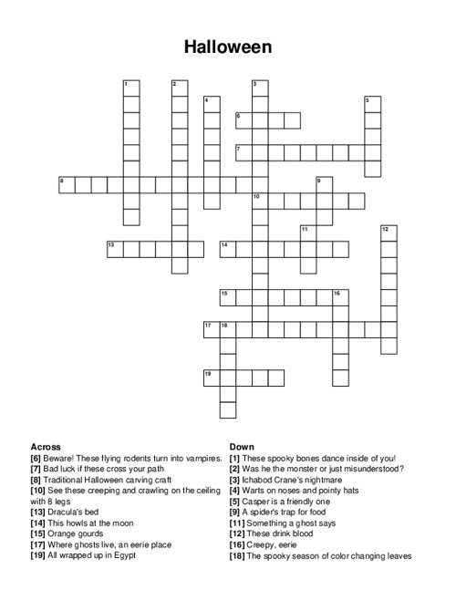 Halloween Crossword Puzzle