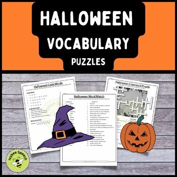 Halloween Vocabulary Puzzles Crosswords Word Searches Code Breakers Jumbles
