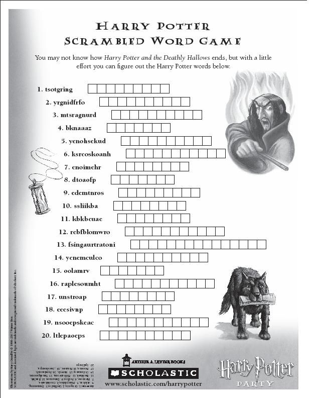 Harry Potter Crossword Printable