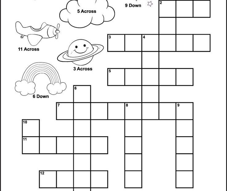 In The Sky Crossword Puzzle For Kids Tree Valley Academy In 2024