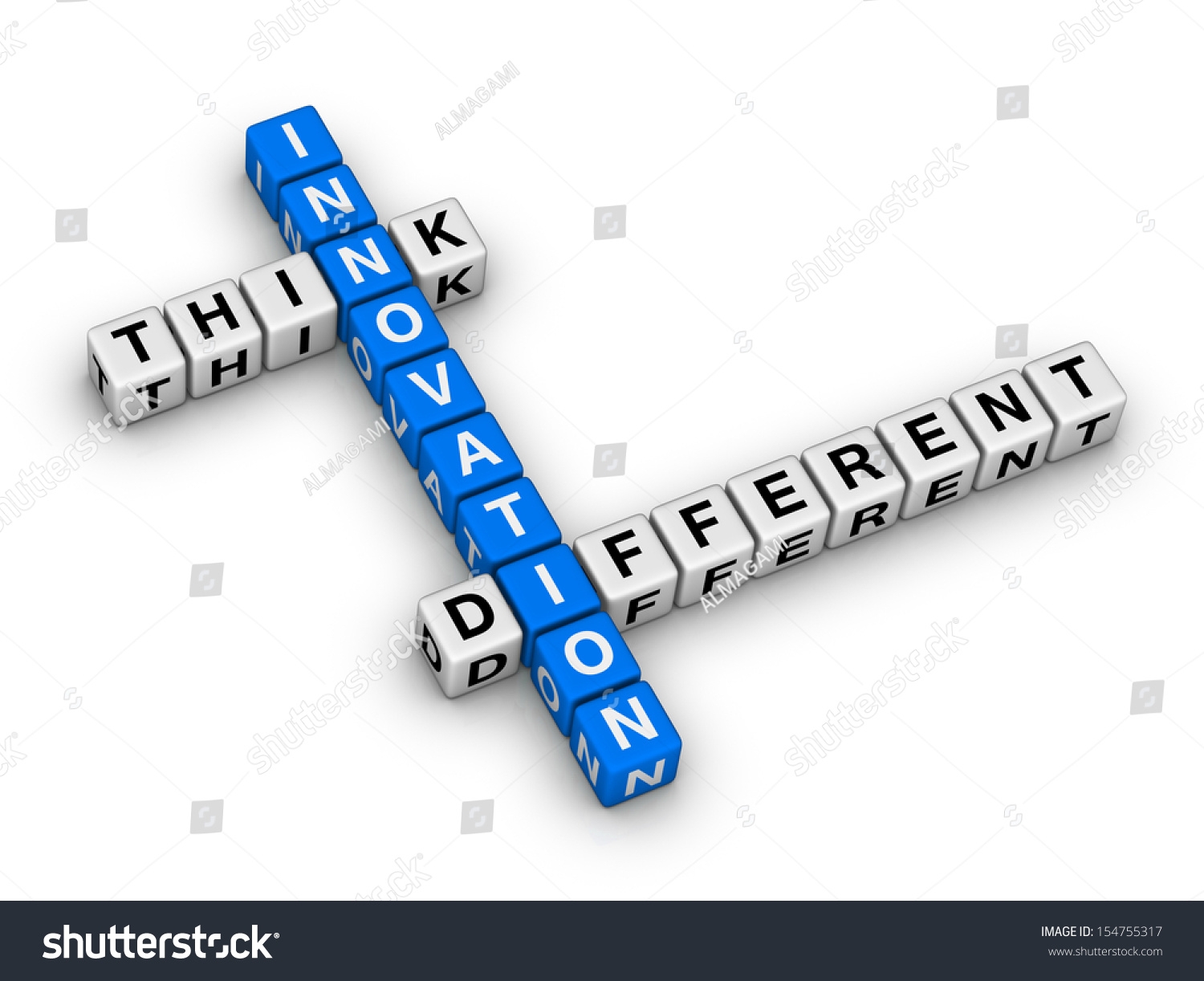Innovation Think Different Crossword Puzzle Stock Photo 154755317 