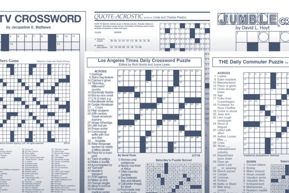 Jacqueline E Mathews Printable Crossword Puzzles Printable Crossword