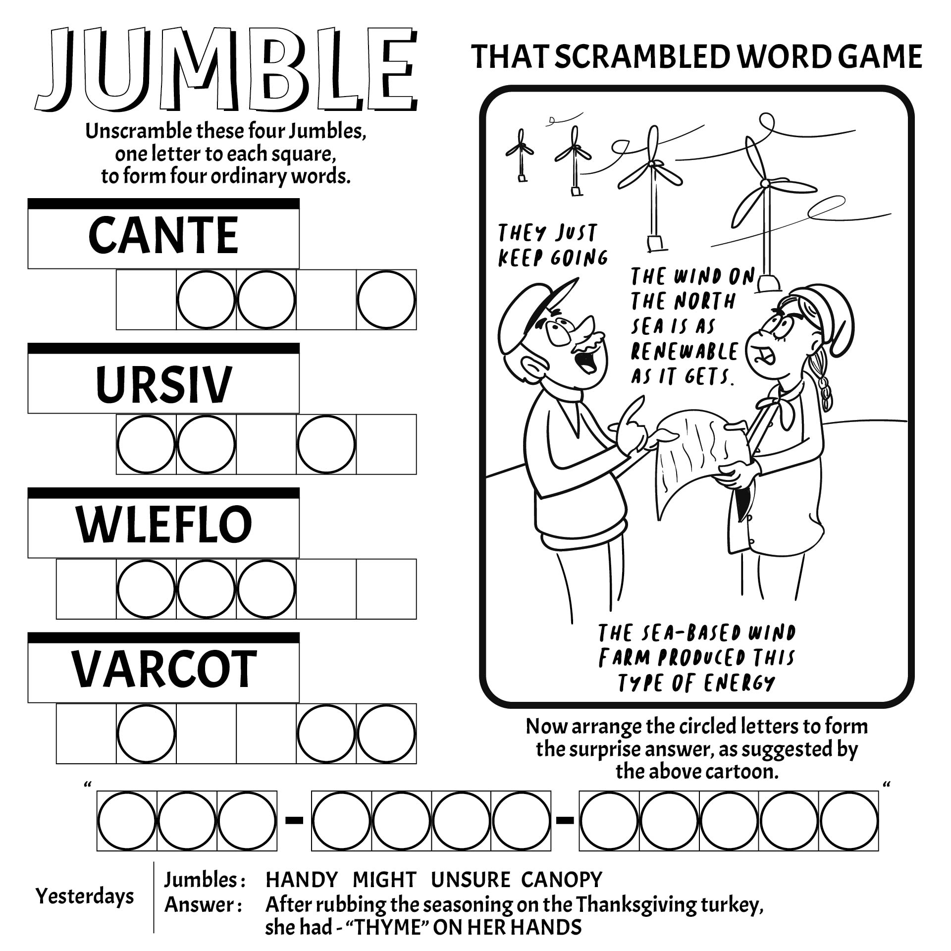 Jumble Puzzles Free Printable