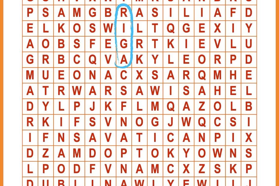 Kids Word Search Puzzles Printable
