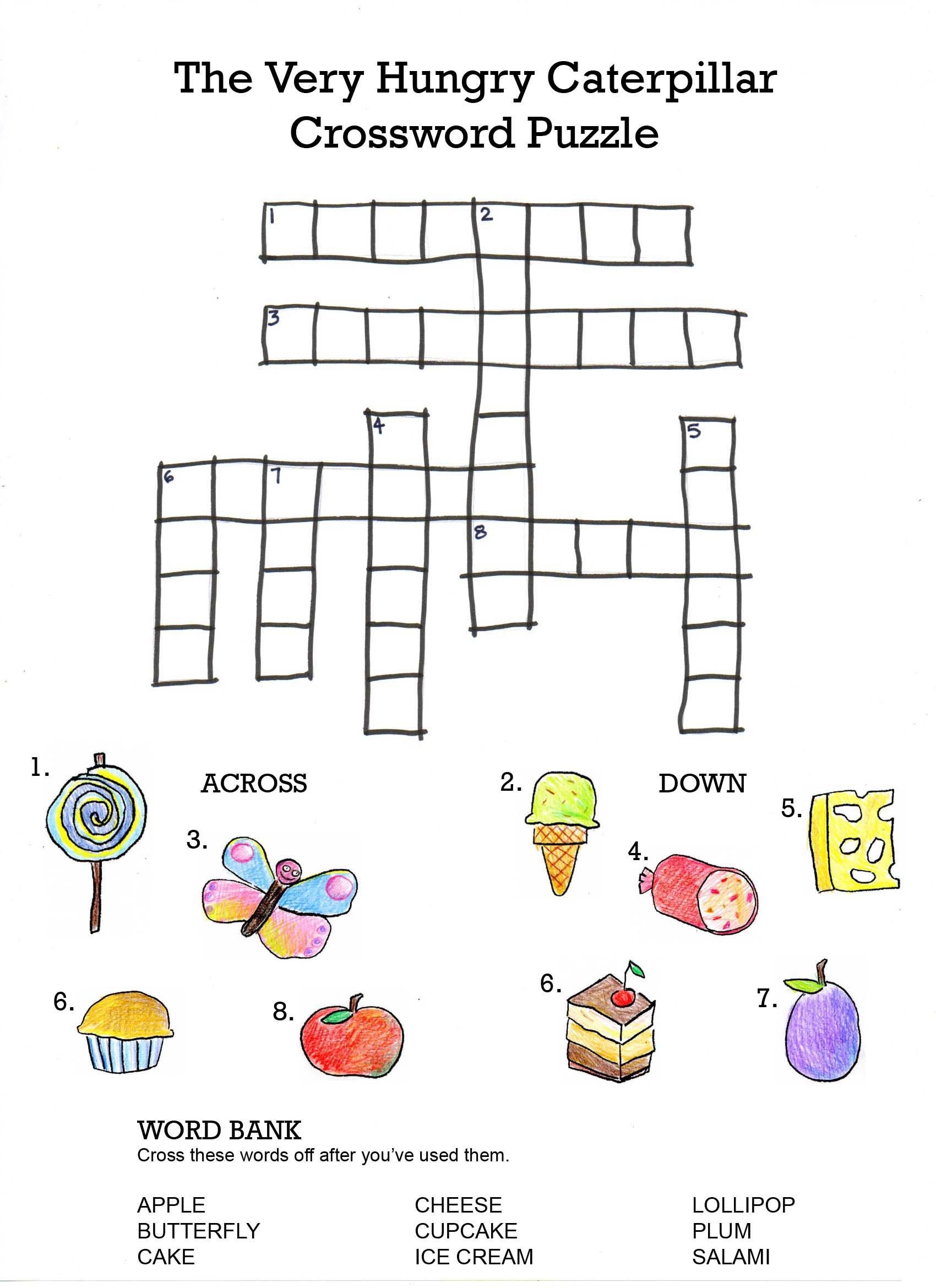 Kindergarten Crossword Puzzle
