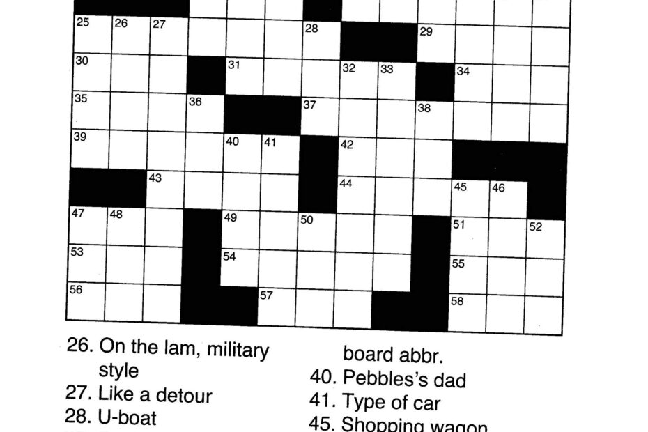 Large Print Easy Large Print Crossword Puzzles Printable Emma